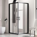 Box doccia angolare 80x80cm telaio nero opaco KF1000B kamalu - 5