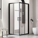 Box doccia angolare 80x80cm telaio nero opaco KF1000B kamalu - 2