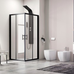 Box doccia 140x90cm finitura nera mat modello KF1000B kamalu - 1