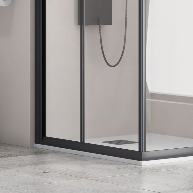 Cabina doccia 110x110cm finitura nera mat modello  KF1000B kamalu - 3