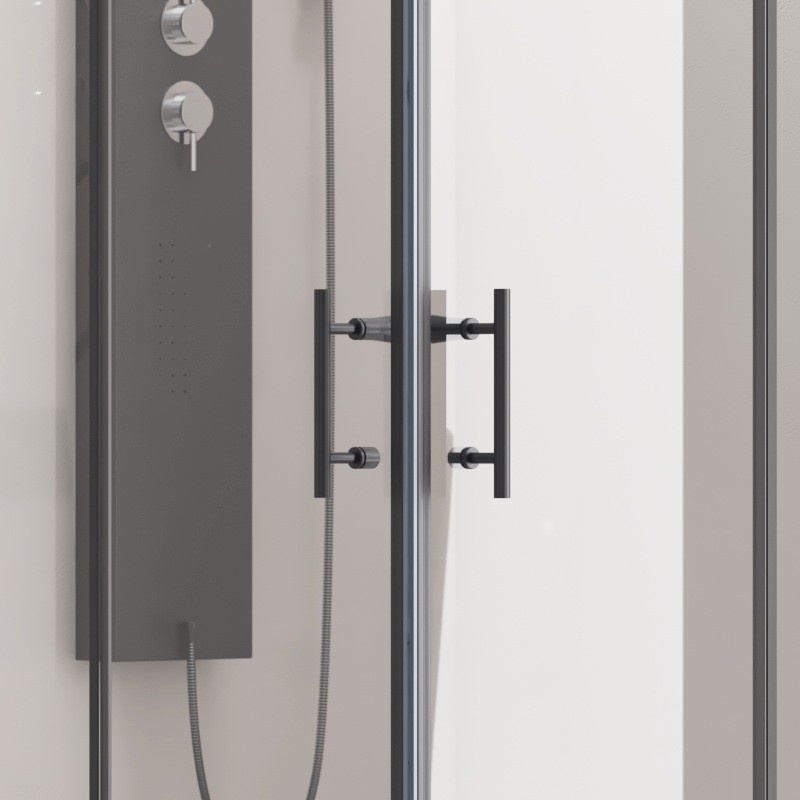 Cabina doccia 110x110cm finitura nera mat modello  KF1000B kamalu - 5