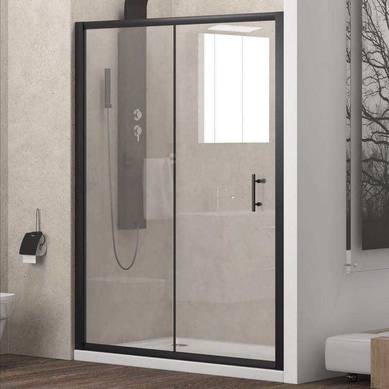 Box doccia colore nero 140cm vetro trasparente KFN5000 kamalu - 2