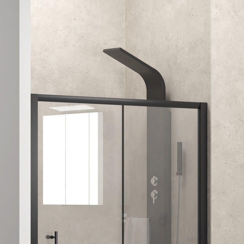 Box doccia nicchia scorrevole 110cm con telaio nero KFN5000 kamalu - 4