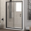 Porta doccia nicchia 100cm telaio colore nero anticalcare KFN5000 kamalu - 1