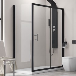 Box doccia 150x70 telaio colore nero e anta scorrevole KFN5000S kamalu - 1