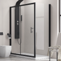 Cabina doccia 150x90 ad angolo con telaio colore nero e anta scorrevole KFN5000S kamalu - 5