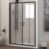 Nicchia doccia 170cm doppio scorrevole anticalcare telaio nero KFN6000 kamalu - 1