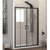 Nicchia doccia 170cm doppio scorrevole anticalcare telaio nero KFN6000 kamalu - 2