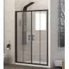 Nicchia doccia 170cm doppio scorrevole anticalcare telaio nero KFN6000 kamalu - 3