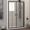 Nicchia doccia 170cm doppio scorrevole anticalcare telaio nero KFN6000 kamalu - 4