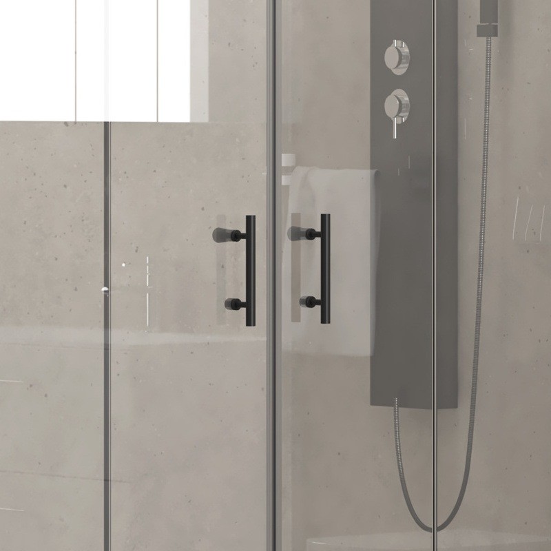 Nicchia doccia 150cm doppio scorrevole colore nero KFN6000 kamalu - 3