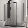 Box doccia angolare 220x90 doppio scorrevole colore nero KFN6000S kamalu - 1