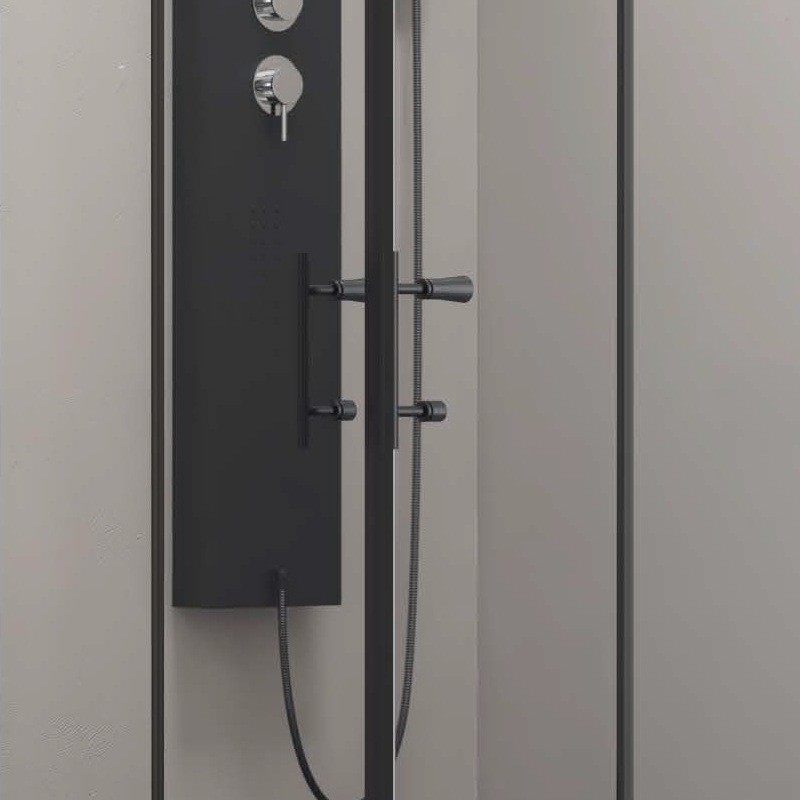 Box doccia angolare 220x90 doppio scorrevole colore nero KFN6000S kamalu - 6