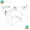 Mobile bagno sospeso 155 cm con doppio cassetto SP-155P kamalu - 7