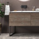 Mobile bagno a terra 175 cm doppio lavabo 2 cassetti e anta SP-175SS kamalu - 5