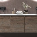 Mobile bagno a terra 175 cm doppio lavabo 2 cassetti e anta SP-175SS kamalu - 6