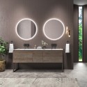 Mobile bagno a terra 175 cm doppio lavabo 2 cassetti e anta SP-175SS kamalu - 7