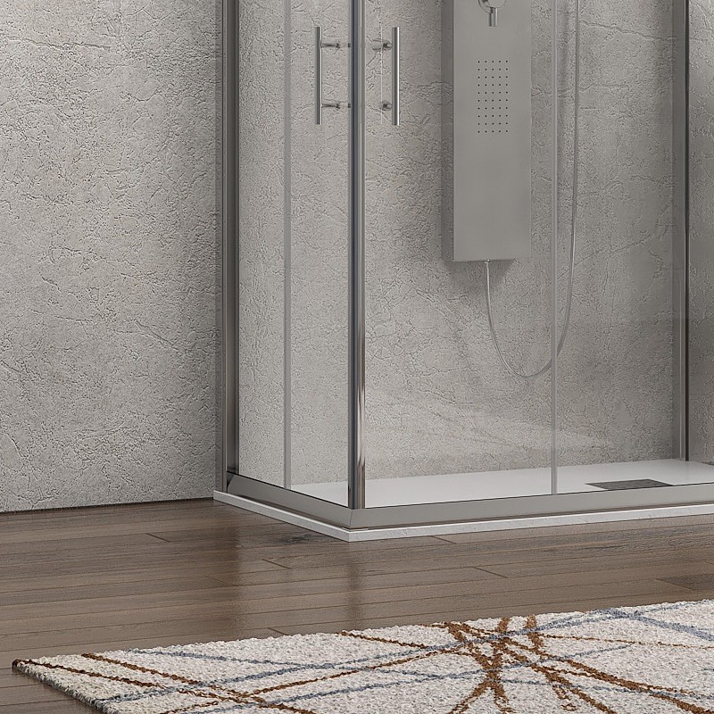 Box doccia tre lati 70x100x70 doppio scorrevole anticalcare altezza 190 KF1000 kamalu - 3