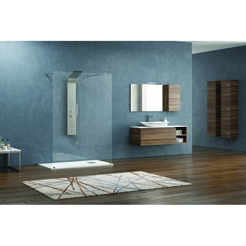 Parete doccia walk in 120 cm vetro 8mm trasparente KW3000 kamalu - 6