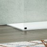 Walk-in doccia 150cm con staffe nere vetro trasparente KW3000N kamalu - 4
