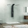Walk-in doccia 150cm con staffe nere vetro trasparente KW3000N kamalu - 2