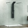 Walk-in doccia 150cm con staffe nere vetro trasparente KW3000N kamalu - 1