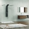 Walk-in doccia 160cm con staffe nere vetro trasparente KW3000N kamalu - 1