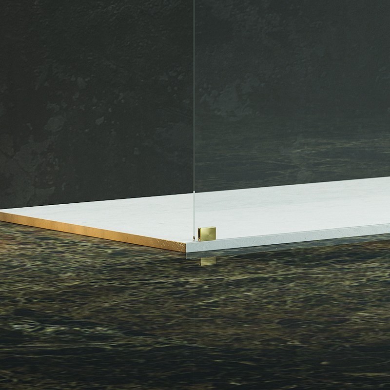 Parete doccia walk-in 140cm color oro KW3000R kamalu - 3
