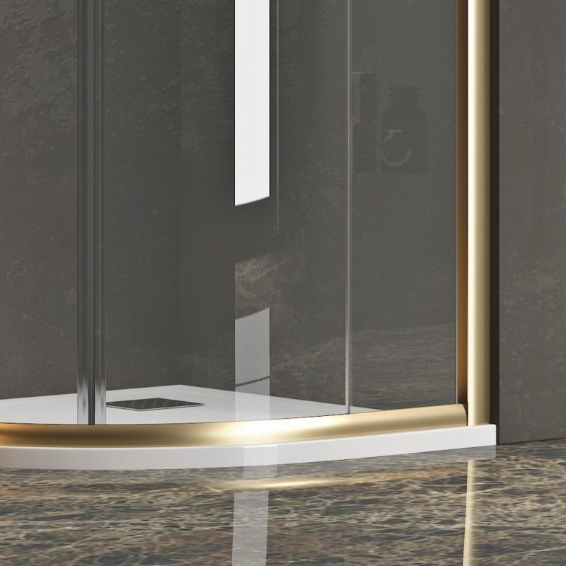 Box doccia semicircolare 80x80 finitura oro opaca KE-2000R kamalu - 6