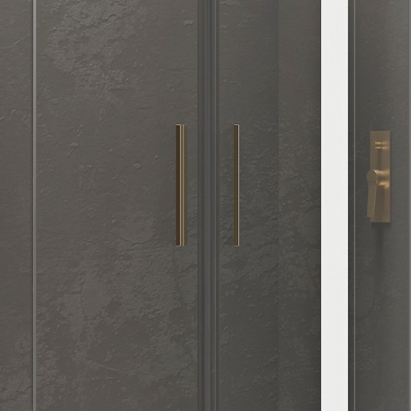 Box doccia semicircolare 80x80 finitura oro opaca KE-2000R kamalu - 5