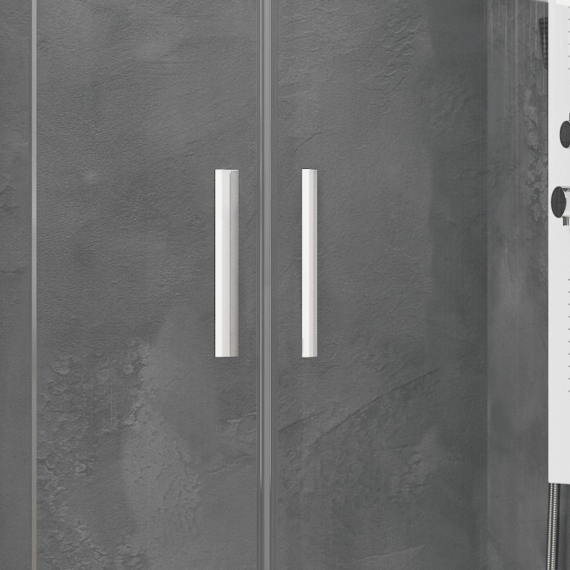 Box doccia semicircolare 80x80 finitura bianca opaca KE-2000B kamalu - 5