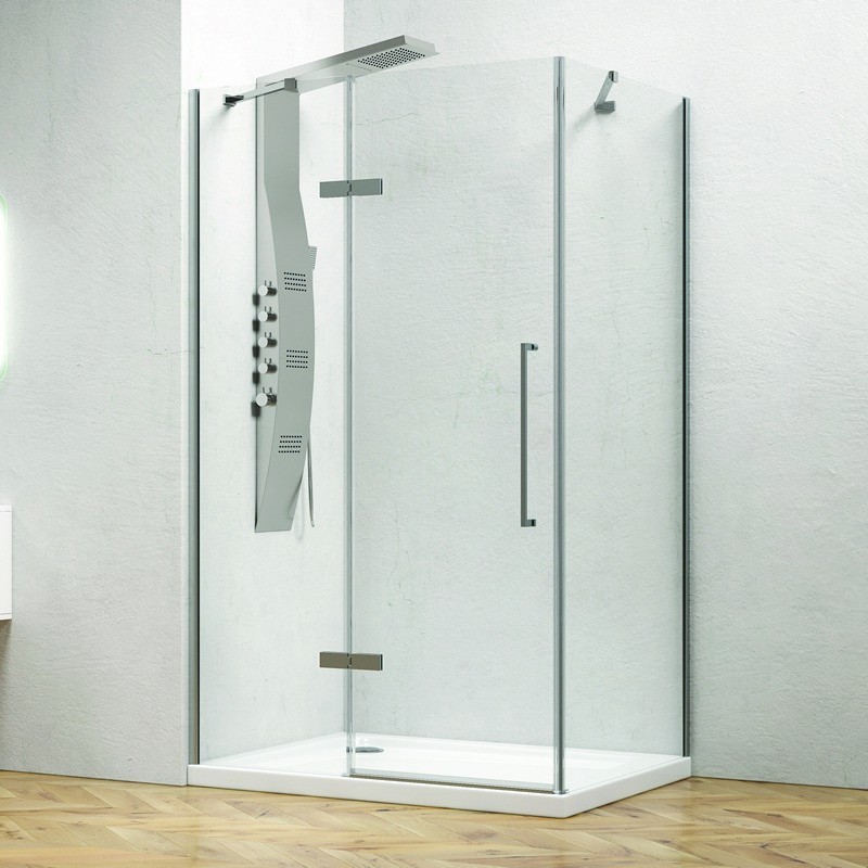 Box doccia 80x80 anta battente vetro anticalcare 8mm altezza 200cm KT5000 kamalu - 11