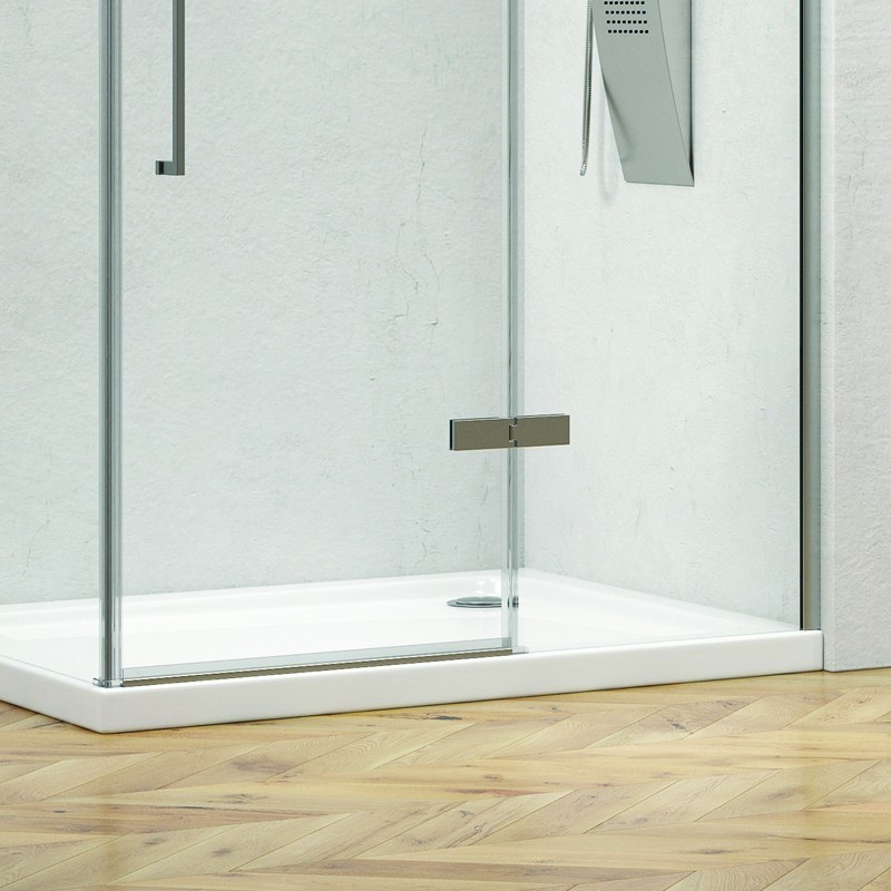 Box doccia 80x80 anta battente vetro anticalcare 8mm altezza 200cm KT5000 kamalu - 4
