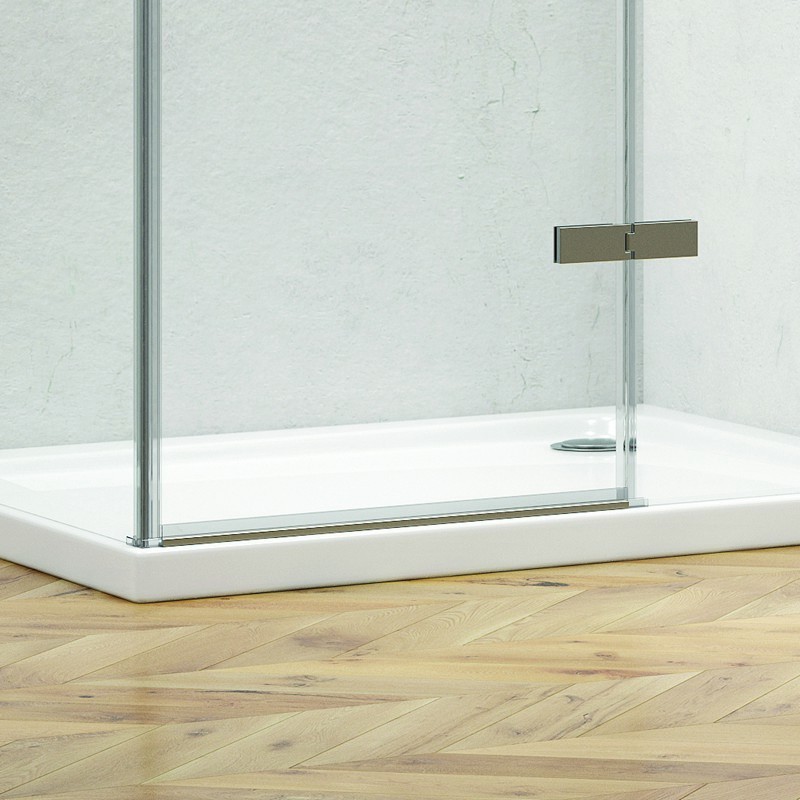 Box doccia 80x80 anta battente vetro anticalcare 8mm altezza 200cm KT5000 kamalu - 7