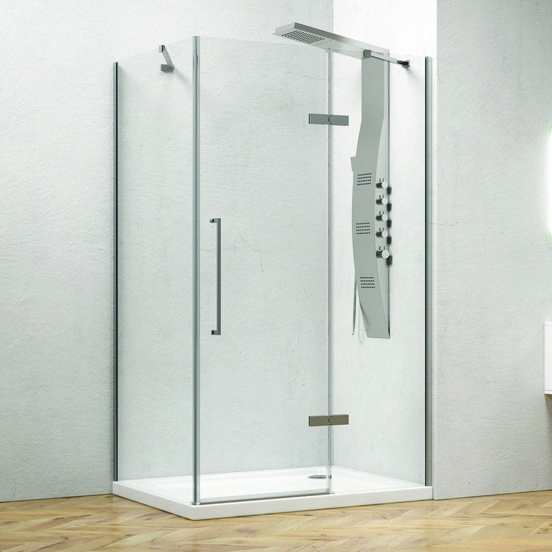 Box doccia 80x80 anta battente vetro anticalcare 8mm altezza 200cm KT5000 kamalu - 2
