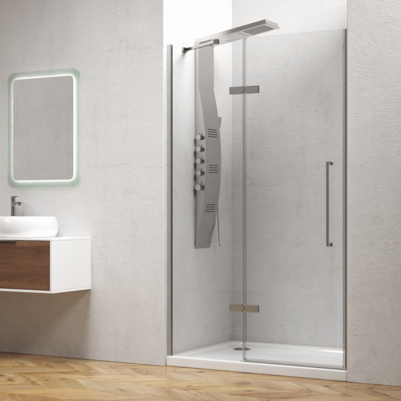 Porta doccia 140cm battente con laterale fisso KT4000 kamalu - 8