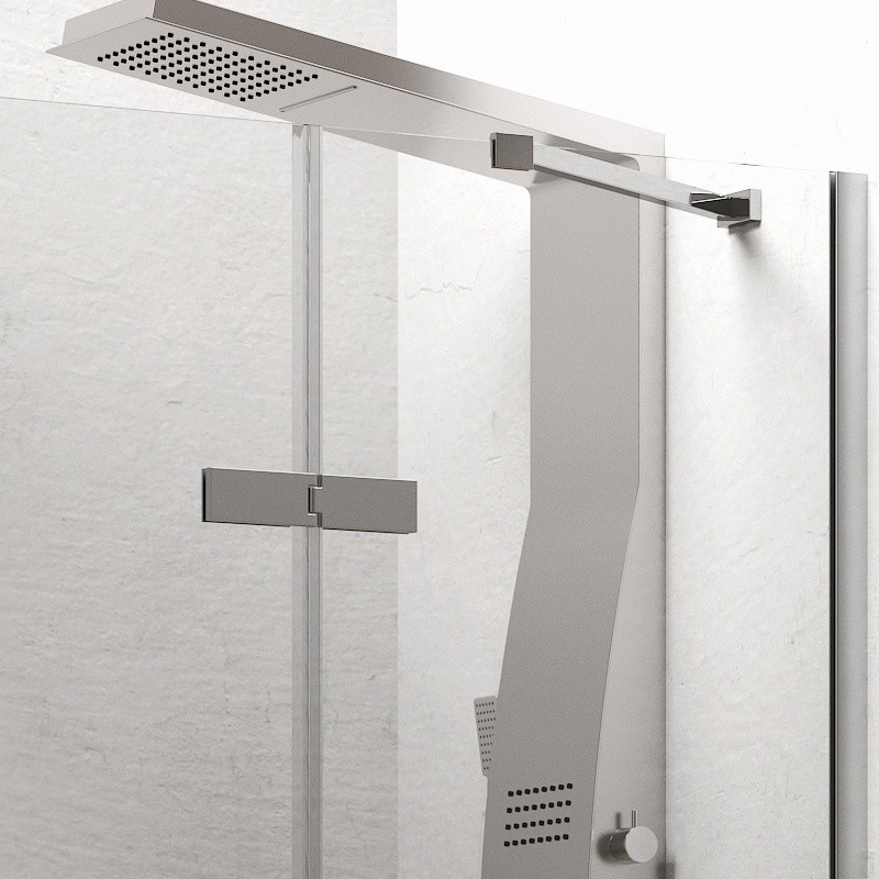 Porta doccia 140cm battente con laterale fisso KT4000 kamalu - 7