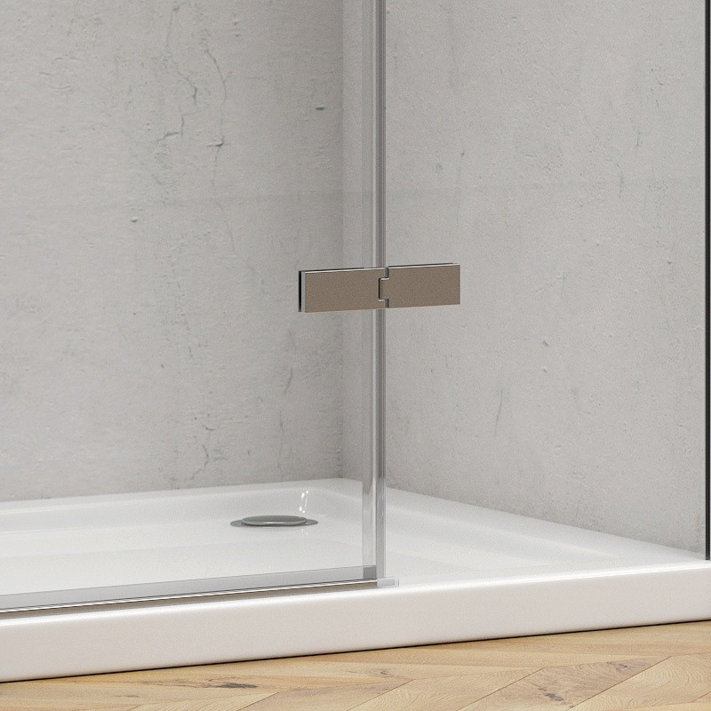 Porta doccia battente 150 cm con 2 laterali fissi | KT6000 kamalu - 5