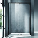 Porta doccia 120cm scorrevole con profilo nero vetro 8mm | KSA4000N kamalu - 1