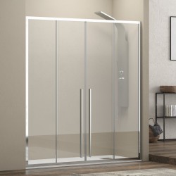 Nicchia doccia 150 cm doppio scorrevole vetro 8mm altezza 200h | KEL6000 kamalu - 1