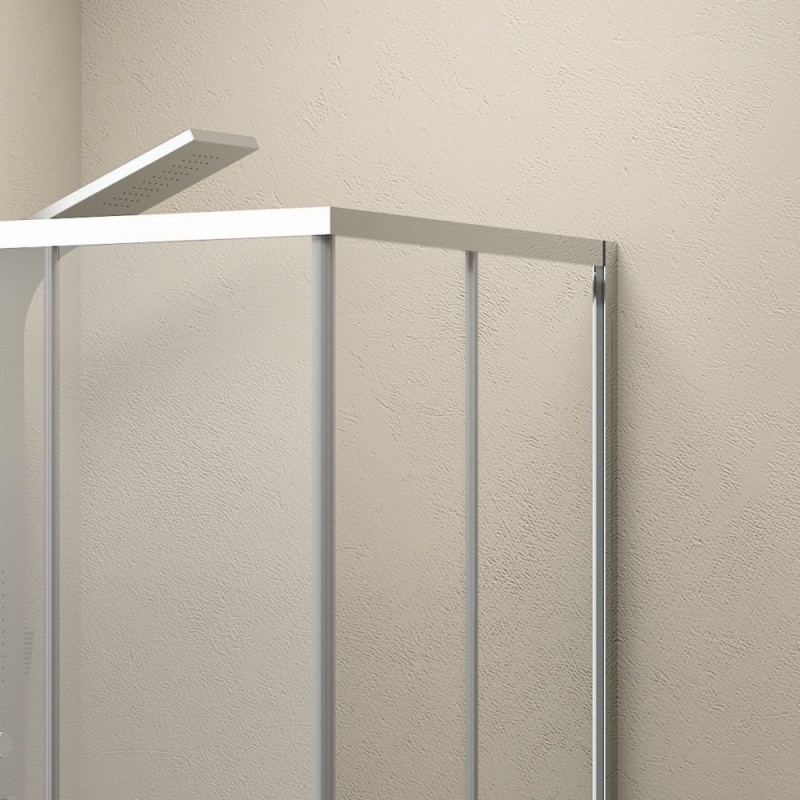Box doccia 80x80 angolare doppio scorrevole vetro 8mm altezza 200h | KEL1000 kamalu - 4