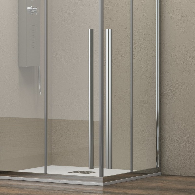 Box doccia 80x80 angolare doppio scorrevole vetro 8mm altezza 200h | KEL1000 kamalu - 5