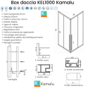 Box doccia 80x80 angolare doppio scorrevole vetro 8mm altezza 200h | KEL1000 kamalu - 3