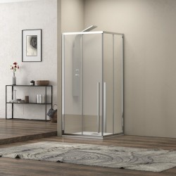 Box doccia 90x100 angolare doppio scorrevole vetro 8mm altezza 200h | KEL1000 kamalu - 1