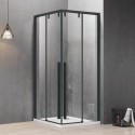 Box doccia 80x80 colore nero doppio scorrevole vetro 8mm | KSA1000B kamalu - 1