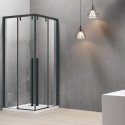 Box doccia 80x80 colore nero doppio scorrevole vetro 8mm | KSA1000B kamalu - 2
