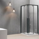Box doccia 80x80 colore nero doppio scorrevole vetro 8mm | KSA1000B kamalu - 5