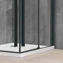 Box doccia 80x80 colore nero doppio scorrevole vetro 8mm | KSA1000B kamalu - 4