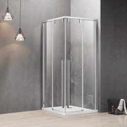 Box doccia 90x100 angolare scorrevole altezza 200 h vetro 8mm | KSA1000 kamalu - 1