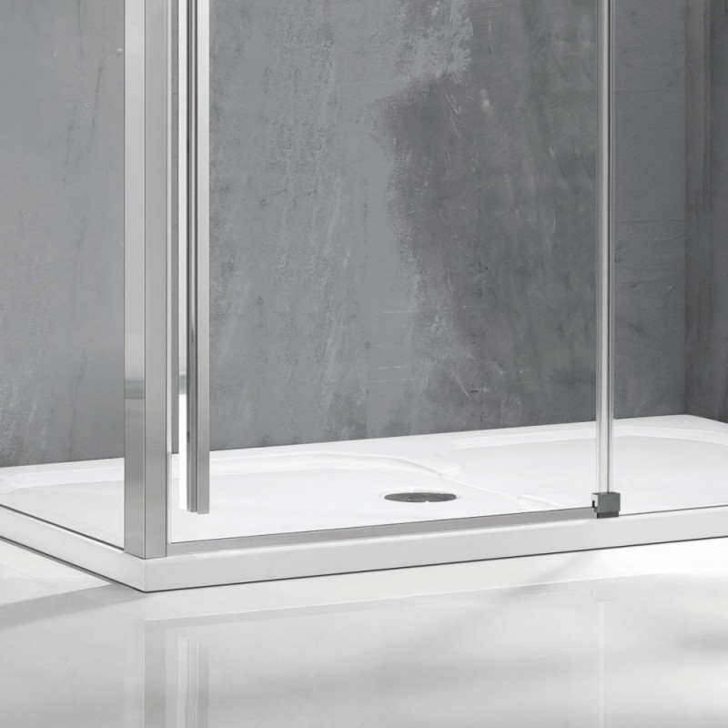 Box doccia 80x120 scorrevole e lato fisso vetro 8mm altezza h200 | KSA5000 kamalu - 4